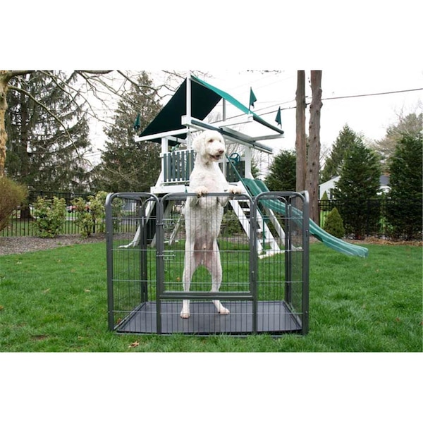 Iconic Pet 28 in. Heavy Duty Rectangle Tube Pen Dog Cat Pet Training Kennel Crate - 92144