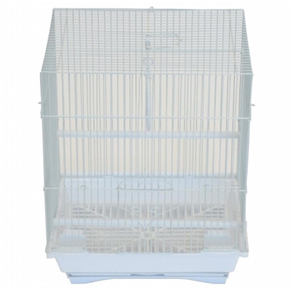 Fancy Feline 13.3 x 10.8 x 16.5 in. Flat Top Medium Parakeet Cage, White - FA2690796