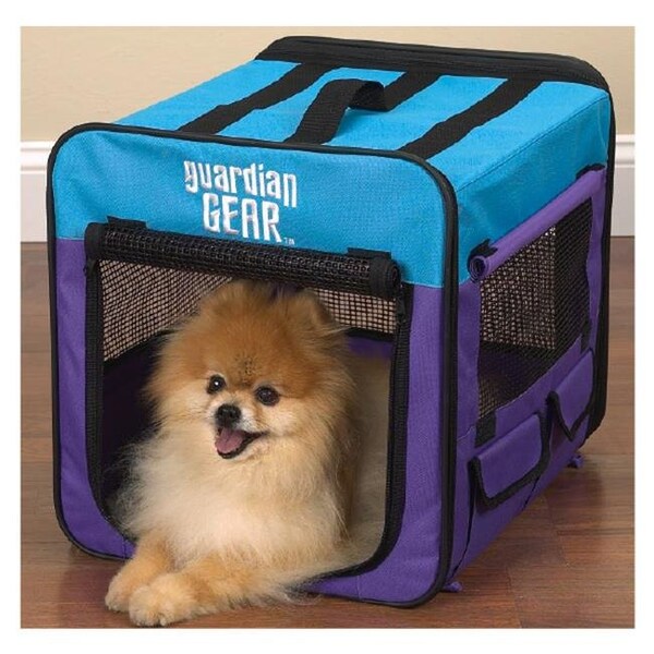 Pet Pals Pet Pals ZA420 18 Guardian Gear Collapsible Crate Xs Purple-Turq S - ZA420 18