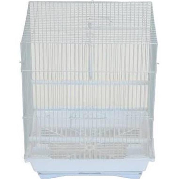 Fancy Feline 11 x 8.5 x 14 in. Flat Top Small Parakeet Cage, White - FA2690791