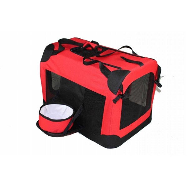 Petpurifiers Red Deluxe 360 Crate with Removable bowl - XL - PE2640283