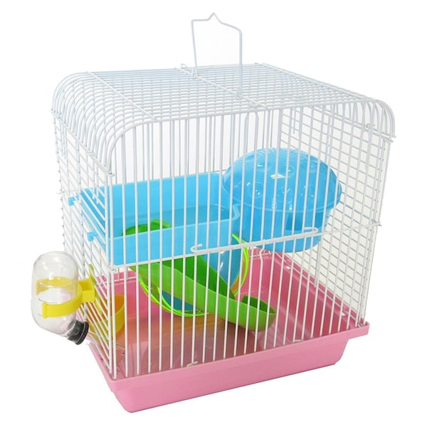 Yml YML H157PK Dwarf Hamster; Mice Cage With Accessories; Pink - H157PK