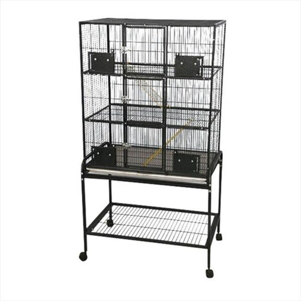 A&E Cage A&E Cage 13221-SA Platinum 3 Level Animal Cage With Removable Base - 13221-SA PLATINUM