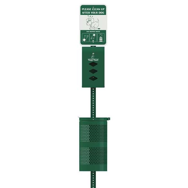 Poopy Pouch Pet Waste Station, Vertical, White, 17 gal. - PP-SD-01-3R200-WP