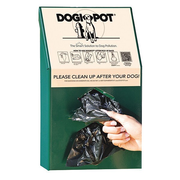 Dogipot 15-1/2" Green Aluminum, PetWaste Bag Dispenser - 1002-2
