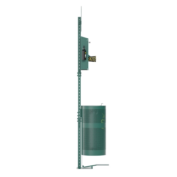 Flash Furniture Green Pet Waste Station with Pedal Trash Can-Bags - YAN-7XM755425-GG