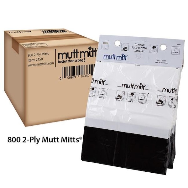 Mutt Mitt Mutt Mitt 2450 2 Ply Waste Bags; White - 800 per Case - 2450