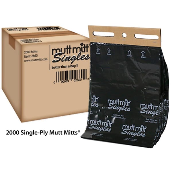 Mutt Mitt Mutt Mitt 2660 2 Ply Waste Bags Singles - 2000 per Case - 2660