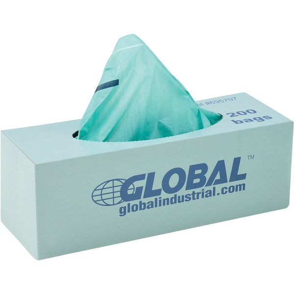 Global Industrial Pet Waste Plastic Bags, Green, 200 Bags/Roll - 695797