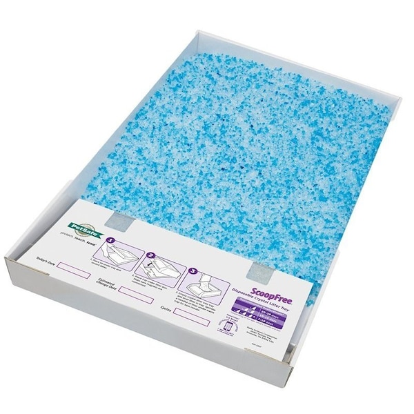 Petsafe ScoopFree Litter Tray, 14.6 in W, 2.3 in D, Cardboard/Plastic, Blue - PAC00-14229