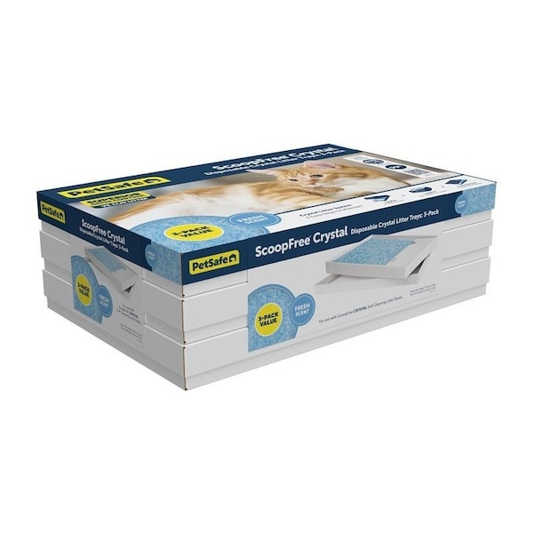 Petsafe ScoopFree Litter Tray, 14.6 in W, 3-1/2 in D, Cardboard/Plastic, Blue - PAC00-14231