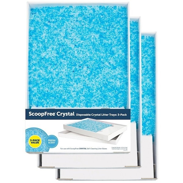 Petsafe ScoopFree Litter Tray, 14.6 in W, 3-1/2 in D, Cardboard/Plastic, Blue - PAC00-14231