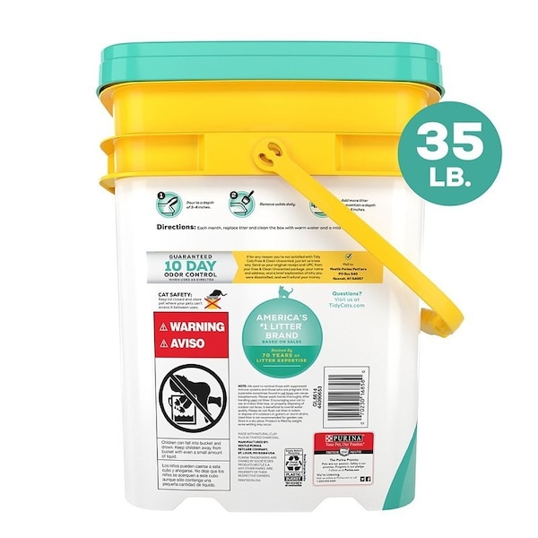Tidy Cats Free & Clean Clumping Cat Litter, 35 lb Pail - 16858