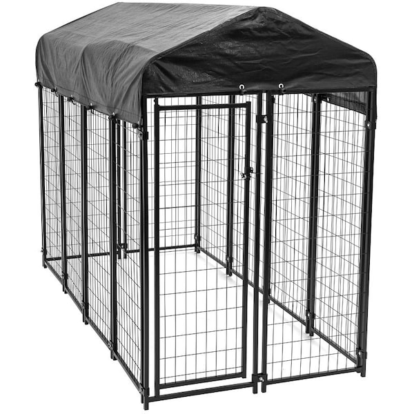 Lucky Dog CL 60548 Uptown Kennel, 8 ft OAL, 4 ft OAW, 6 ft OAH, Steel, Powdered, Black - UP8PRMUR0310/CL60