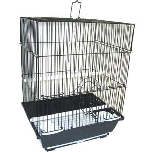 Yml Group YML Group A1124MBLK 11 x 8.5 x 14 in. Flat Top Small Parakeet Cage; Black - A1124MBLK