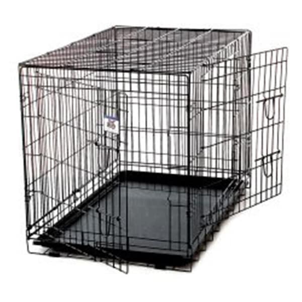 Petmasters 42 x 27 x 30 in. Extra Large Black Double Door Wire Pet Crate - PE1584558