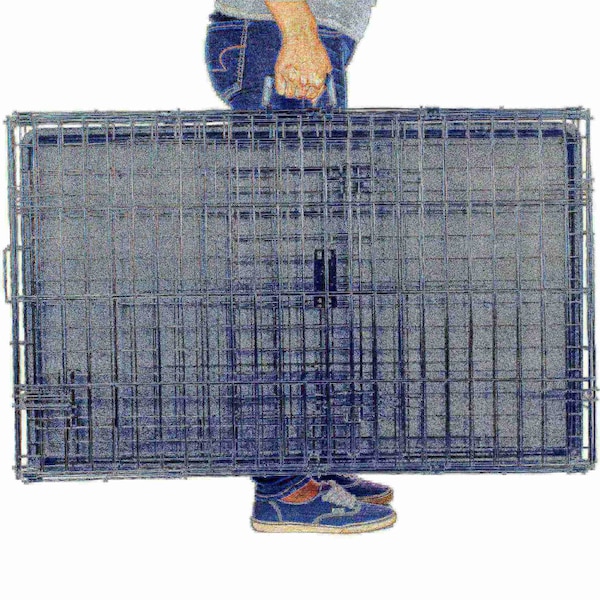 Pet Adobe Pet Adobe Double Door Folding Metal Crate 42-Inch with Divider, Plastic Leak-Proof Tray, Dogs, Large - 702524KTP
