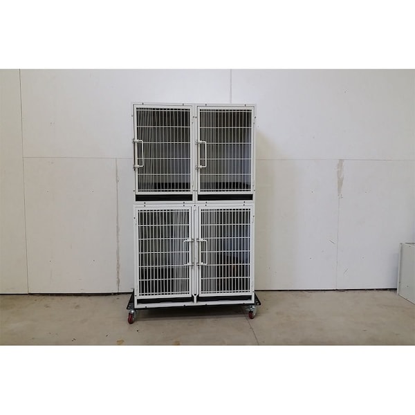 K9 Kennel Store 3 or 4 Unit Modular Powder Coated Cage Bank Kit - CBPC3OR4BK
