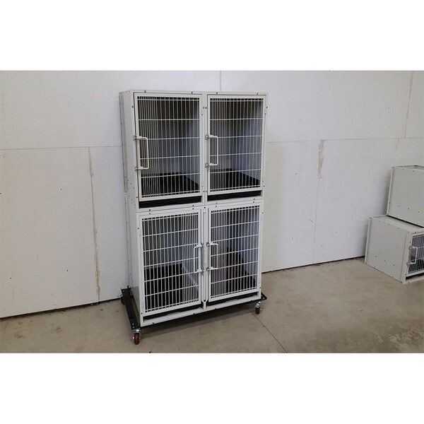 K9 Kennel Store 3 or 4 Unit Modular Powder Coated Cage Bank Kit - CBPC3OR4BK