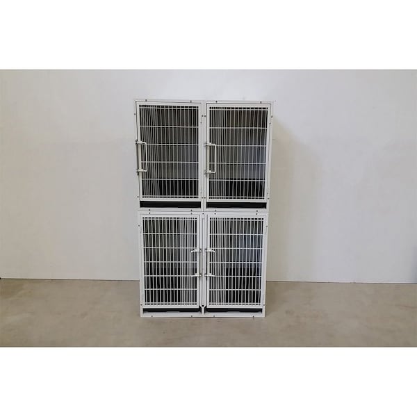 K9 Kennel Store 3 or 4 Unit Modular Powder Coated Cage Bank Kit - CBPC3OR4BK