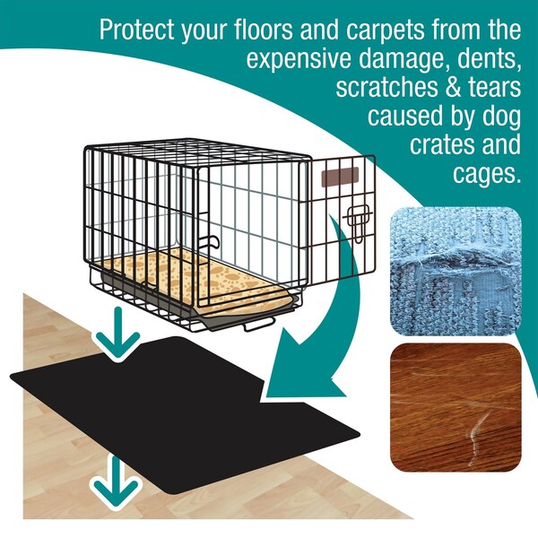 Floortex Floortex P-Tex Polypropylene Pet Crate Floor Protection Mat - XL - 26" x 38" - NCSMFLLS0002