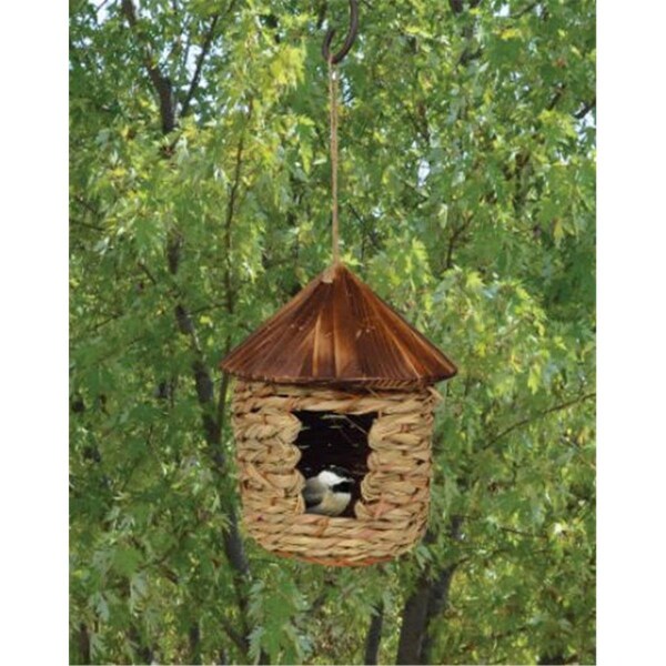 Songbird Essentials Songbird Essentials SE10355 Large Hanging Grass Twine House with Roof - SE10355