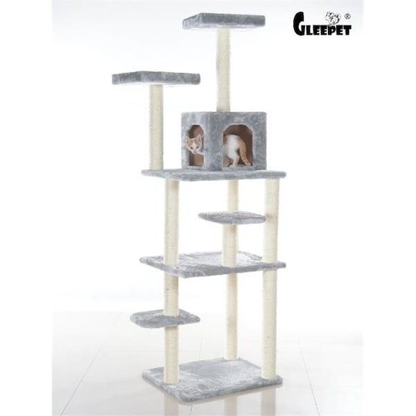 Aeromark AeroMark GP78740822 GleePet 74 in. Cat Tree GP78740822 Silver Gray 7 Levels - GP78740822
