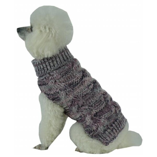 Petpurifiers Royal Bark Heavy Cable Knitted Designer Fashion Dog Sweater; Medium - PE484746