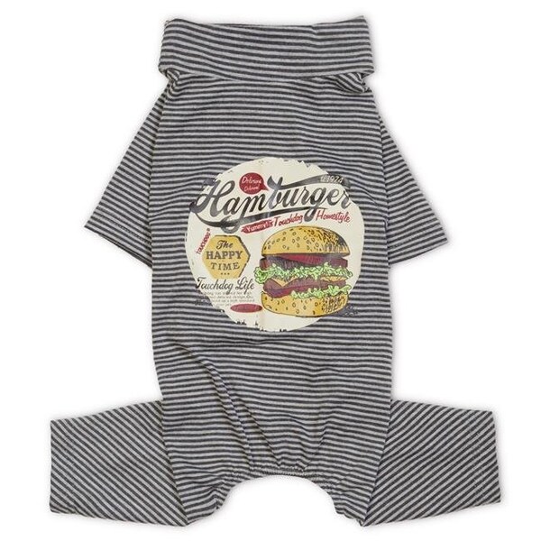 Touchdog Touchdog PJ1GYXS Breathable Printed Dog T Shirt Pajamas; Grey - Extra Small - PJ1GYXS