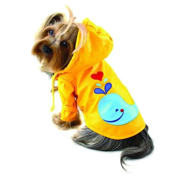 Klippo Pet Klippo Pet KJK060XS Puppy Splashing Whale Raincoat - Extra Small - KJK060XS