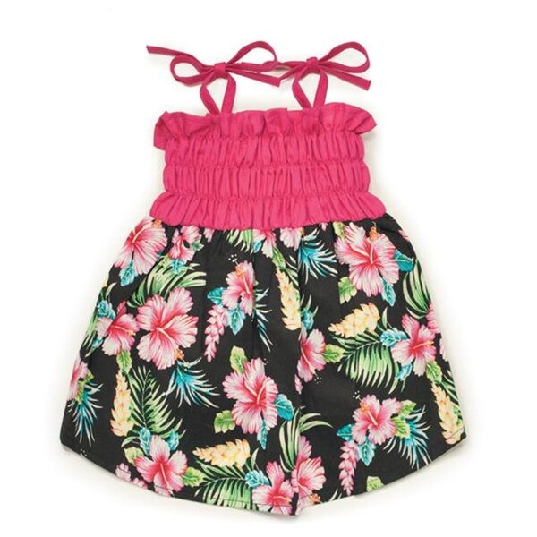 Casual Canine Casual Canine ZM8257 14 17 Hawaiian Breeze Sundress for Dog; Black & Pink - Small & Medium - ZM8257 14 17