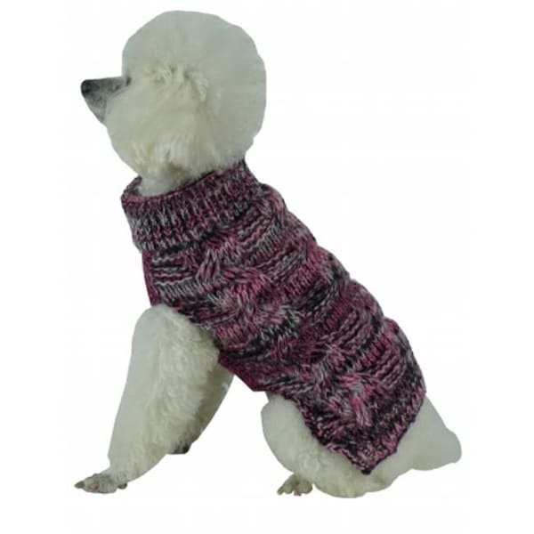 Petpurifiers Royal Bark Heavy Cable Knitted Designer Fashion Dog Sweater; Large - PE117133