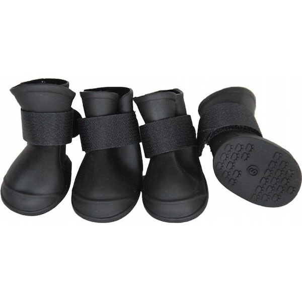 Petpurifiers Elastic Protective Multi-Usage All-Terrain Rubberized Dog Shoes; Black - Medium - PE678275