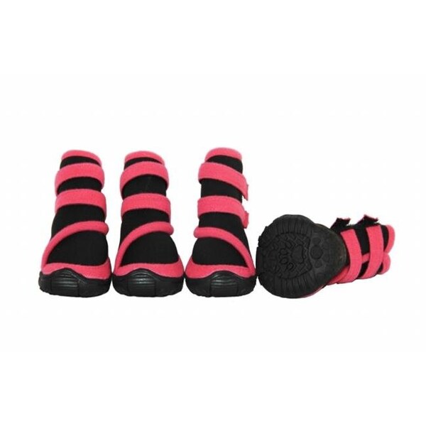 Pet Life Llc Pet Life LLC F26PKMD Performance-Coned Premium Stretch Supportive Pet Shoes - Set Of 4 - F26PKMD