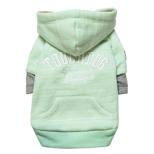 Touchdog Touchdog HD4GNSM Hampton Beach Designer Sand Blasted Cotton Dog Hoodie Sweater; Green - Small - HD4GNSM