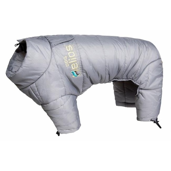 Petpurifiers Helios Thunder-crackle Full-Body Waded-Plush Adjustable and 3M Reflective Dog Jacket; Gray - Small - PE468509