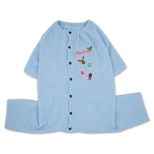 Big Bird Products Ciesta-Luxe Designer Thermal Dog Jumpsuit Pajamas; Blue - Large - BI471794