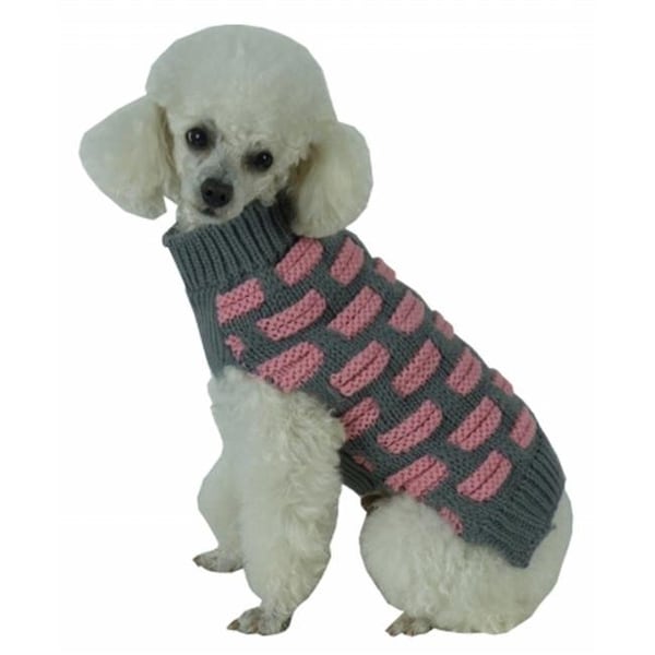 Petpurifiers Fashion Weaved Heavy Knit Turtle Neck Dog Sweater; Extra Small - PE678223