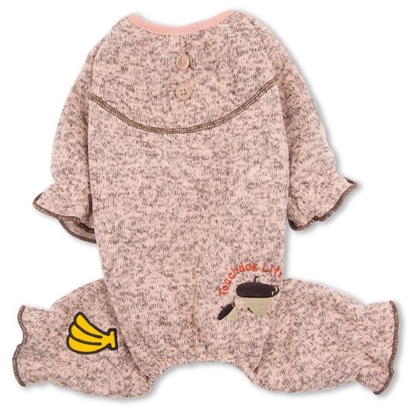 Touchdog Touchdog PJ3PKSM Bark-Zz Designer Full Body Thermal Pet Jumpsuit Pajamas ; Pink - Small - PJ3PKSM