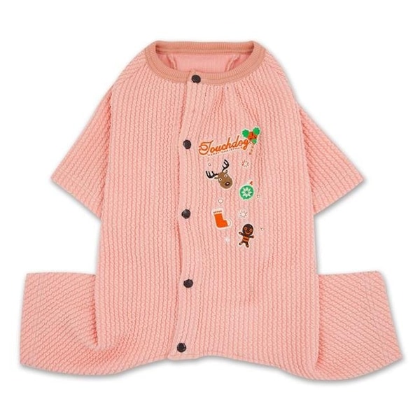 Big Bird Products Ciesta-Luxe Designer Thermal Dog Jumpsuit Pajamas; Pink - Large - BI486428