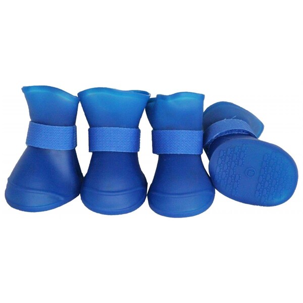 Petpurifiers Elastic Protective Multi-Usage All-Terrain Rubberized Dog Shoes, Blue - Small - PE117209