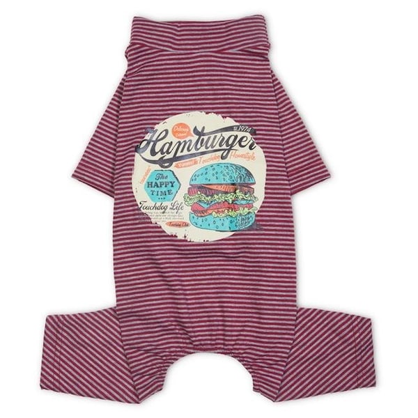 Touchdog Touchdog PJ1RDMD Breathable Printed Dog T Shirt Pajamas; Red - Medium - PJ1RDMD