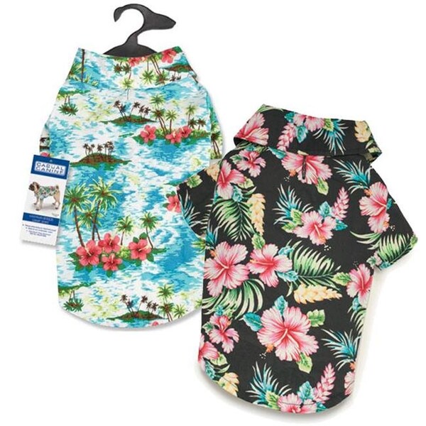 Casual Canine Casual Canine ZM8258 14 17 Hawaiian Breeze Camp Shirt for Dog; Black - Small & Medium - ZM8258 14 17