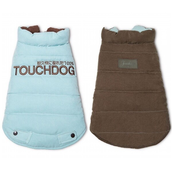 Touchdog Waggin Swag Reversible Insulated Pet Coat- Medium - Blue & Brown - JKTD9BRMD