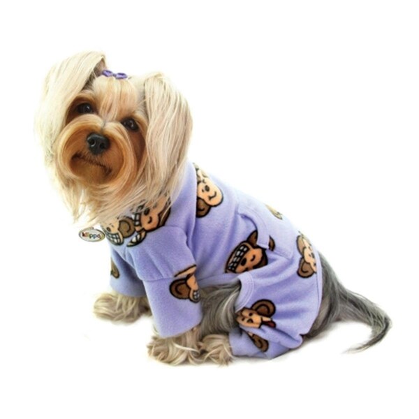 Klippopet Silly Monkey Fleece Turtleneck Pajamas Lavender Extra Large - KBD070XL