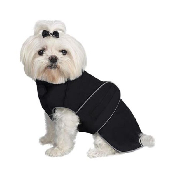 A Pets World Weatherproof Fleece Lined Dog coat Black - 08192999-18
