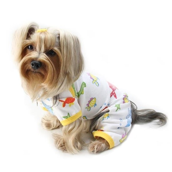 Klippo Pet Klippo Pet KBD078XS Ocean Pals Knit Cotton Pajamas - Extra Small - KBD078XS