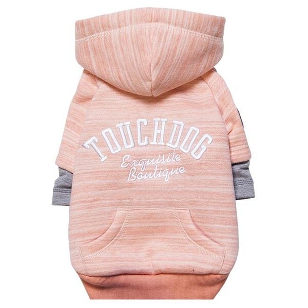 Touchdog Touchdog HD4PKMD Hampton Beach Designer Sand Blasted Cotton Dog Hoodie Sweater; Pink - Medium - HD4PKMD