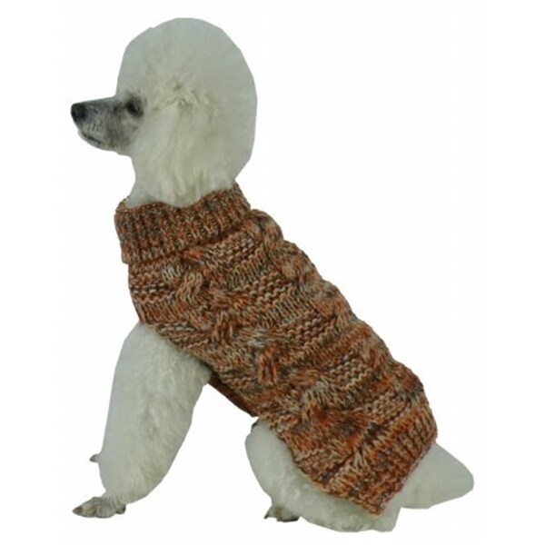 Petpurifiers Royal Bark Heavy Cable Knitted Designer Fashion Dog Sweater; Medium - PE486405