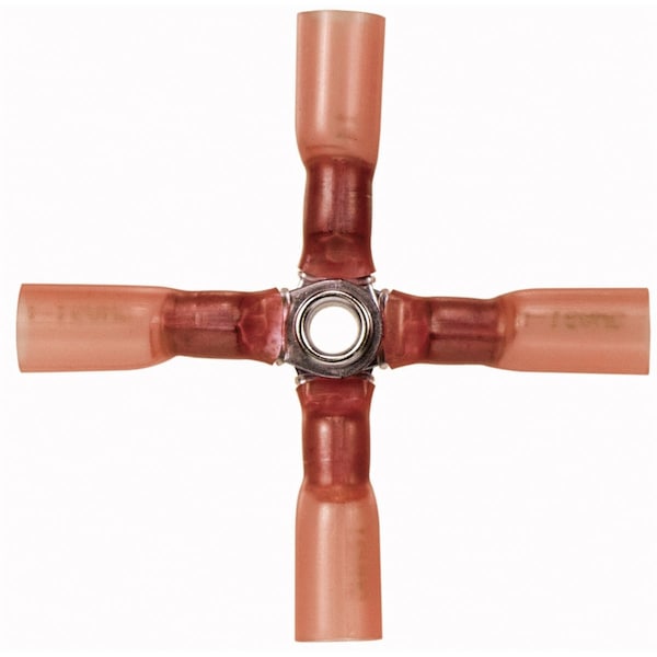 The Best Connection 5 Piece 22-18 4-Way (X) Red CS Heat Shrink Connector - JTT2285J